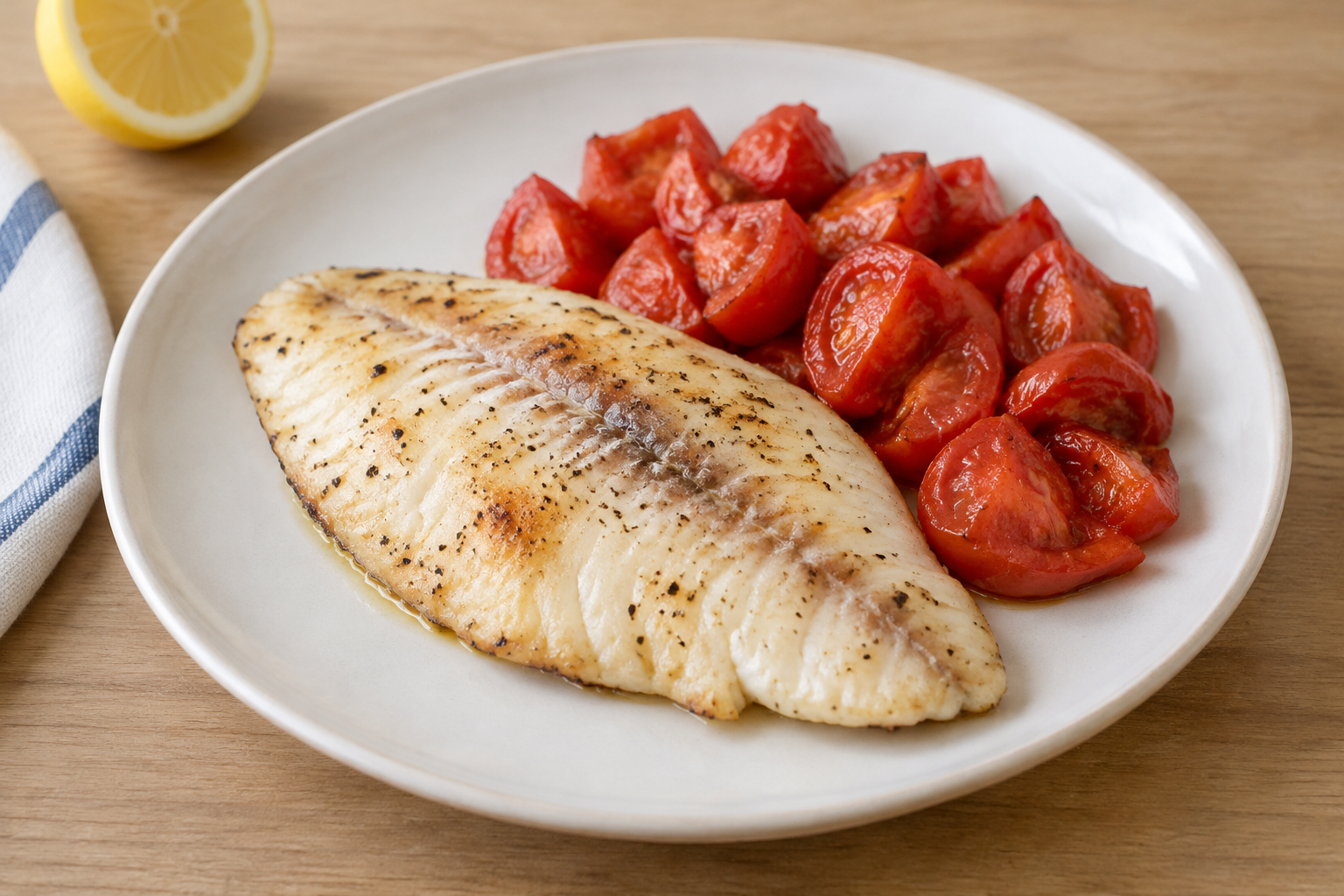 Tilápia e tomate na airfryer
