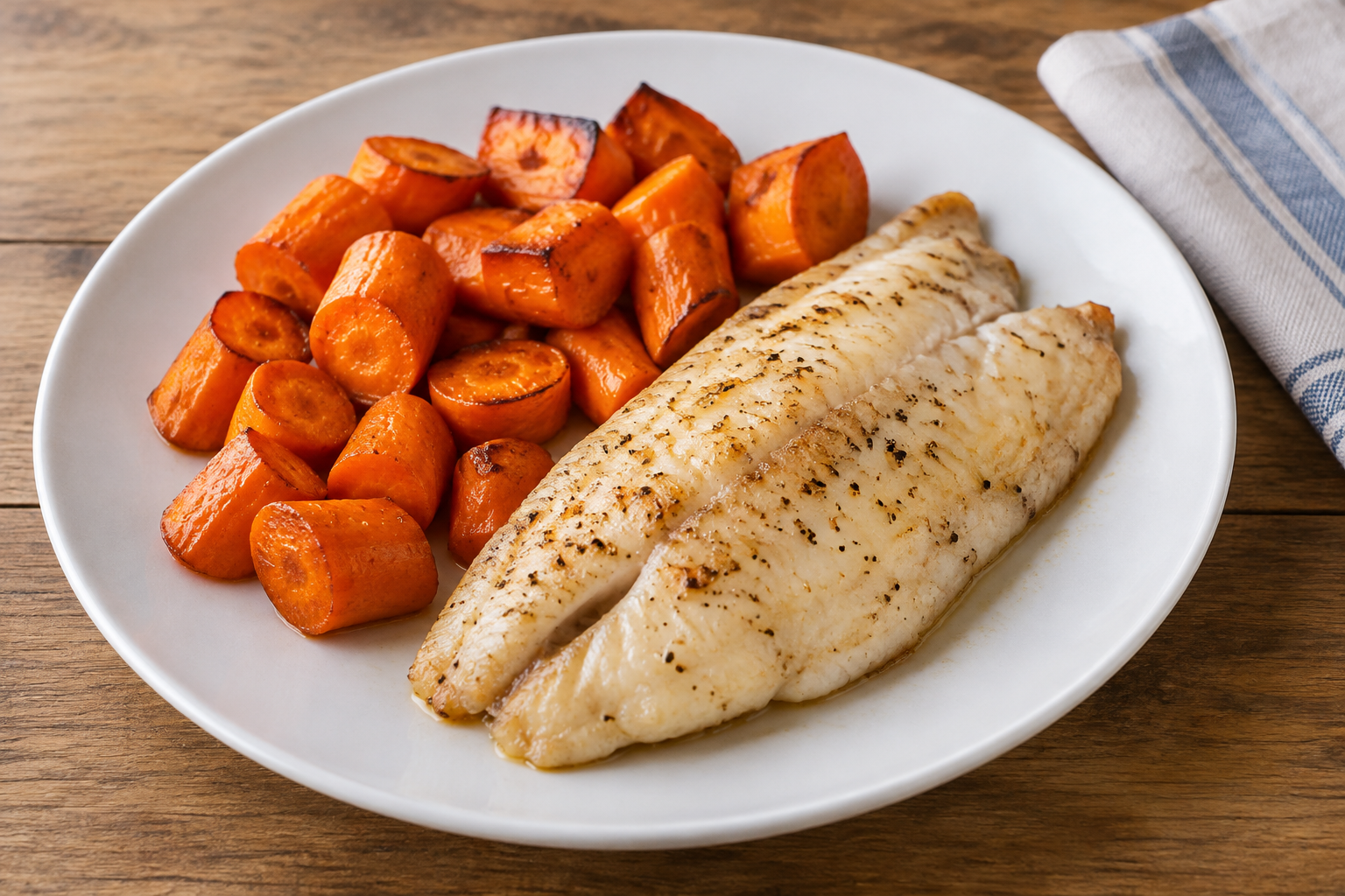 Tilápia e cenoura na airfryer