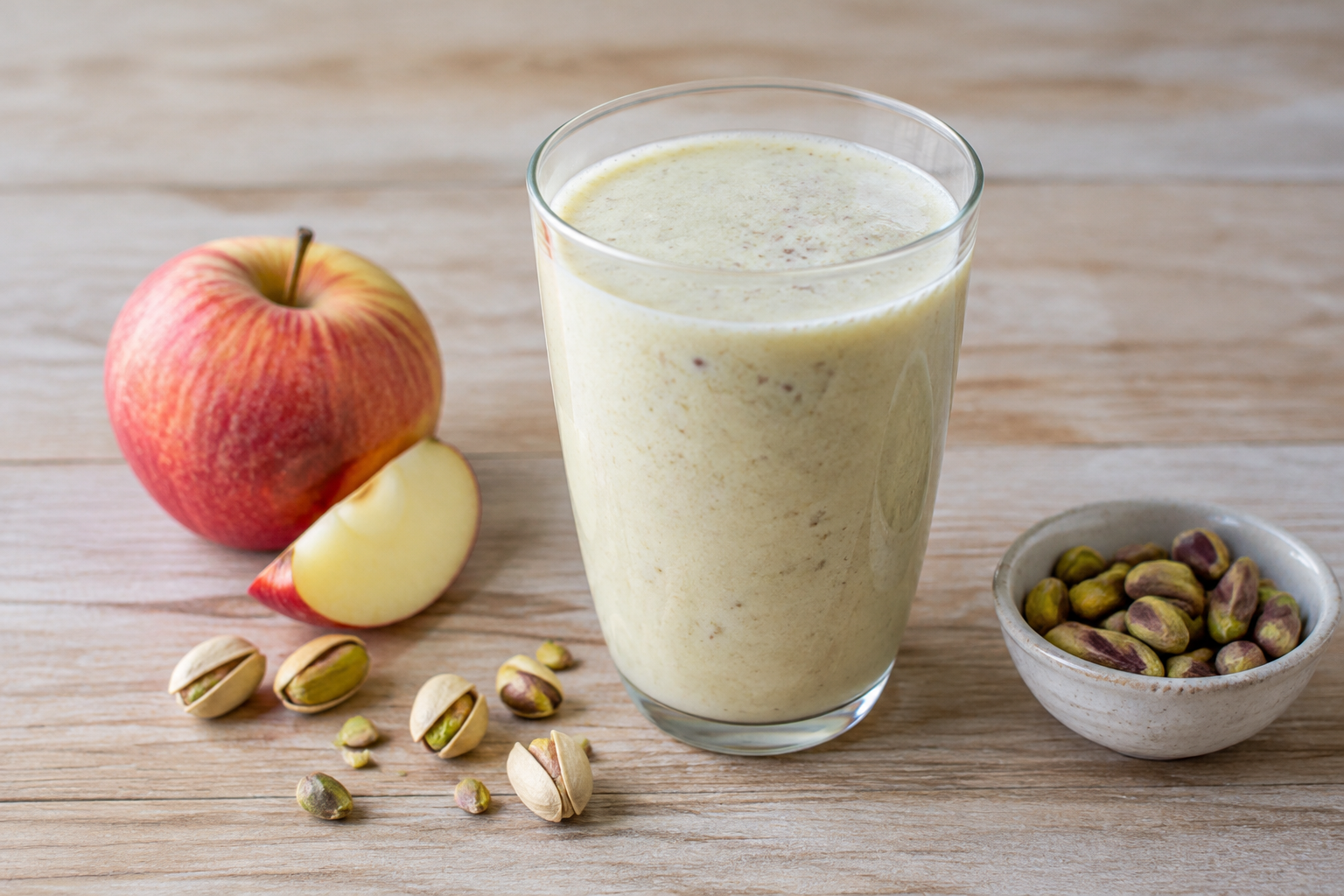 Vitamina cremosa com maçã e pistache